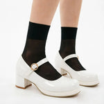 Plus Size 30-48 Mary Jane Shoes Women Sweet Lolita Round Toe Adjustable Buckle Strap Platform Thick Sole 5cm Block Heel Shoes
