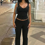 FDYOUI Sexy Lace Patchwork Tank Tops for Women Fashion Sleeveless Backless Cropped T-shirt Black White Y2K Skinny Corset Top
