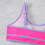 Women's High Waisted Bikini Sets 2026 Sporty Two Piece Swimsuits Color Block Cheeky High Cut Bathing Suits Summer Biquini Black