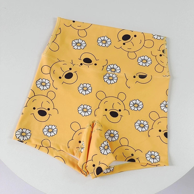 Women Dopamine Printed Quick Dry Yoga Shorts High Stretch Fitness Training Sports Shorts