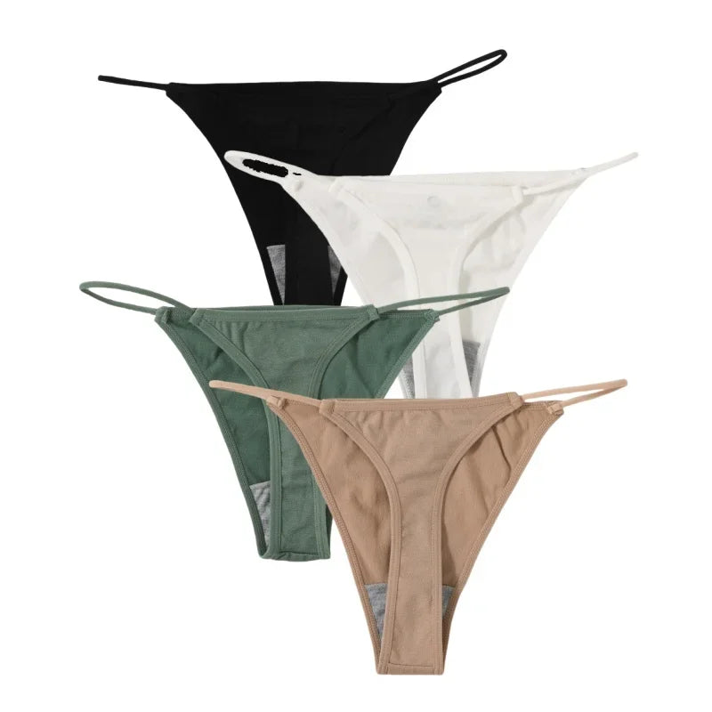 4Pcs/Set Women G-String Thongs Seamless Panties Sexy Lingerie Low Rise Female G-String High Cut Pantys Underwear