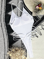 Sexy Criss Cross Backless Female Swimwear One Piece Swimsuit Women Extreme String Thong Monokini High Cut Bathing Suit Swim Lady