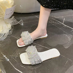 Women Summer ShoesNew Fashion Comfortable Non Slip Bow-knot Slippers Outdoor Soft Sole Rhinestone Dress Style Women Sandal
