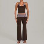 Women's Sleeveless Yoga Set Sports Workout High Waist Butt-Lifting Flared Pants Suits Beautiful Back Slim-Fit Running Vest Sets