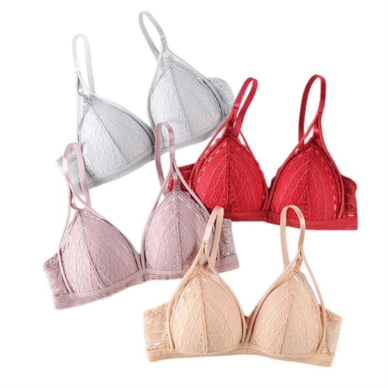 Sexy Deep V Lace Bra Thin Cup No Underwire Comfortable Daily Wear for Small Breasts Women's Fashion Underwear