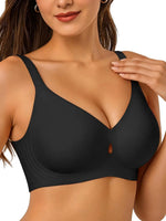 Women's Small Teardrop Smooth Wire-free Bra 3/4 Cup Thin Mold Jelly-like Bra Comfortable and Breathable Underwear Plus
