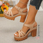Ankle Buckle Thick High Heels Sandals Women Summer Plus Size Platform Rome Sandals Woman 2026 Super High Heeled Sandalias Mujer