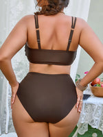 2026 Large Plus Big Size Swimsuit Women Solid Push Up Bikinis High Waist Strappy Swimwear Female Bathing Swimming Swim Suit 5XL