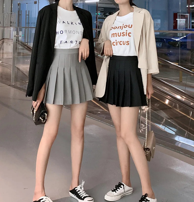 Mini Skirts Womens 2024 Summer Japanese School Pleated Skirts High Waist Kawaii Cute Pink Plaid Skirt Uniform Harajuku Jupe