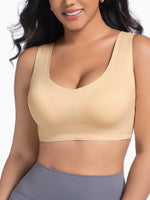 Women's 1 Pack Seamless Thermal Bra Tank Top Fleece-Lined Wireless Removable Pads Comfortable Daily Lingerie forFallWinterWarmth
