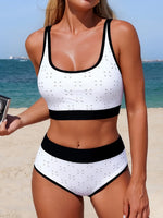 2026Sporty High Waist Bikinis Hollow Swimsuit Women Solid Padded Swimwear Female Bathers Bathing Swimming Swim Suit Beachwear