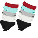 10Pcs/Set Women Cotton Briefs Breathable Panties Low Waist Briefs Sports Solid Soft Skin-Friendly Underwear Daily Wear S-XXL