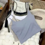 Summer Bra Top Sexy Women Ice Silk Crop Top Seamless Tube Tops Camisole Underwear Korean Fashion Solid Padded Bralette Vest
