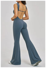 Slimming Yoga Jumpsuits Women Hollow Out Ruffles Backless Sportswear Fitness Back Hip-Lifting Leggings One-Piece Gym Bodysuits