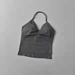 Women's Backless Yoga Sports Vest Neck Hanging Sexy Fitness Pilates Tight Long Top Gathered Sports Bra for Yoga