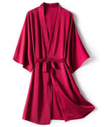 Kimono Bathrobe Gown Female Robe Set Satin Sleepwear Casual Nightgown Bridal Wedding Gift Sexy Nightwear Intimate Lingerie