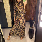 New Sexy Leopard Printed Beach Cover Up Chiffon Cover-ups Swimwear Beach Wear Summer Beachwear Female Women Long Dress K3219C
