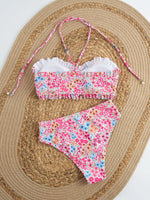 Sexy Flower Bikini 2025 Women Swimsuit Two Piece Swimwear Female Thong Bikinis Set Swimming for Bathing Suits Brazilian Biquini
