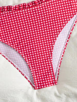 Vintage Coffee Plaid Print Bikini Set Women Bandeau Front Tie Push Up Bra High Waist Swimwear 2026 Beach Bathing Suit Swimsuit