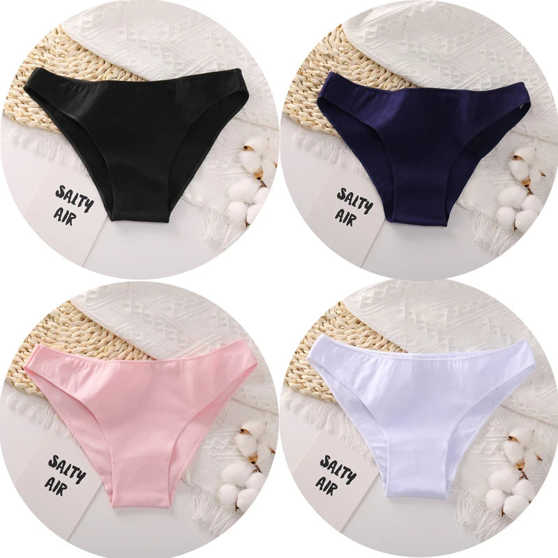 4Pcs/Set Cotton Panties Low Rise Briefs Women Underwear Bikini Ladies Sexy Underpants Female Intimates Girls Lingerie 2022 Hot
