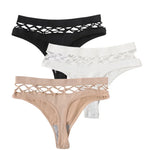 3Pcs/Set Sexy High Rise Panties Women Thongs Comfort G-String Underwear Sexy Lingerie Hollow Bottoms Female Underpants M-L