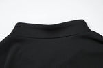 FDYOUI Fashion Stand Collar Button Hollow Out T-shirt for Women 2026 Sexy Short Sleeve Slim Cropped T Shirts Black Wine Red Tops