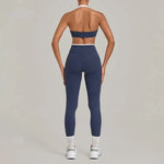 Women's Seamless Yoga Sets Sports Fitness Sleeveless Vest Hip-lifting Slim Fit Pants Suits Workout Gym Training Running Sets