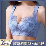 Women's Push up Bras Adjustable New Wireless Bras Women Flower embroidery Bra Underwear Large Size 36-52 CDE Cup Underwear Women