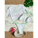 2026 Sexy 3 Piece Women Swimsuit Short-sleeve Cover-up Swimwear Summer Print Bikini Set Brazilian Beachwear Party Bathing Suit