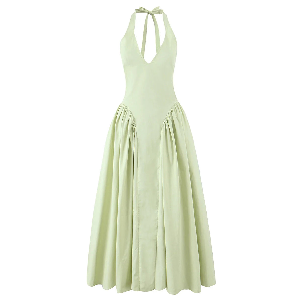 Foridol Summer Spring White Cotton Women's Dress Backless Halter Midi Party Dresses Elegant Vinatge A-line Vestidos 2025 New In