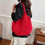 Yarn Hollow Out Large Capacity Shoulder Bags Summer New Ladies Bags Casual Soft Versatile Women's Handbags