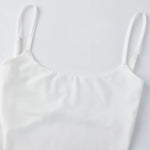 Women's Stylish Dots Print Summer Tight Thong Bodysuit Sleeveless Square Neck Spaghetti Strap Backless Romper