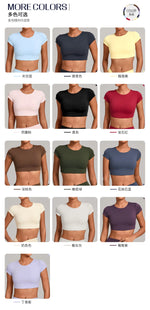 No Padded Women's Yoga T-shirt Short Sleeves Bra Backless Fitness Top Beautiful Back Gym Clothes Form-fitting Running Tee