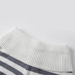 Women Spring Summer Striped Knit Shorts Slim Fold Over Low Rise Mini Shorts for Daily Office Party Club