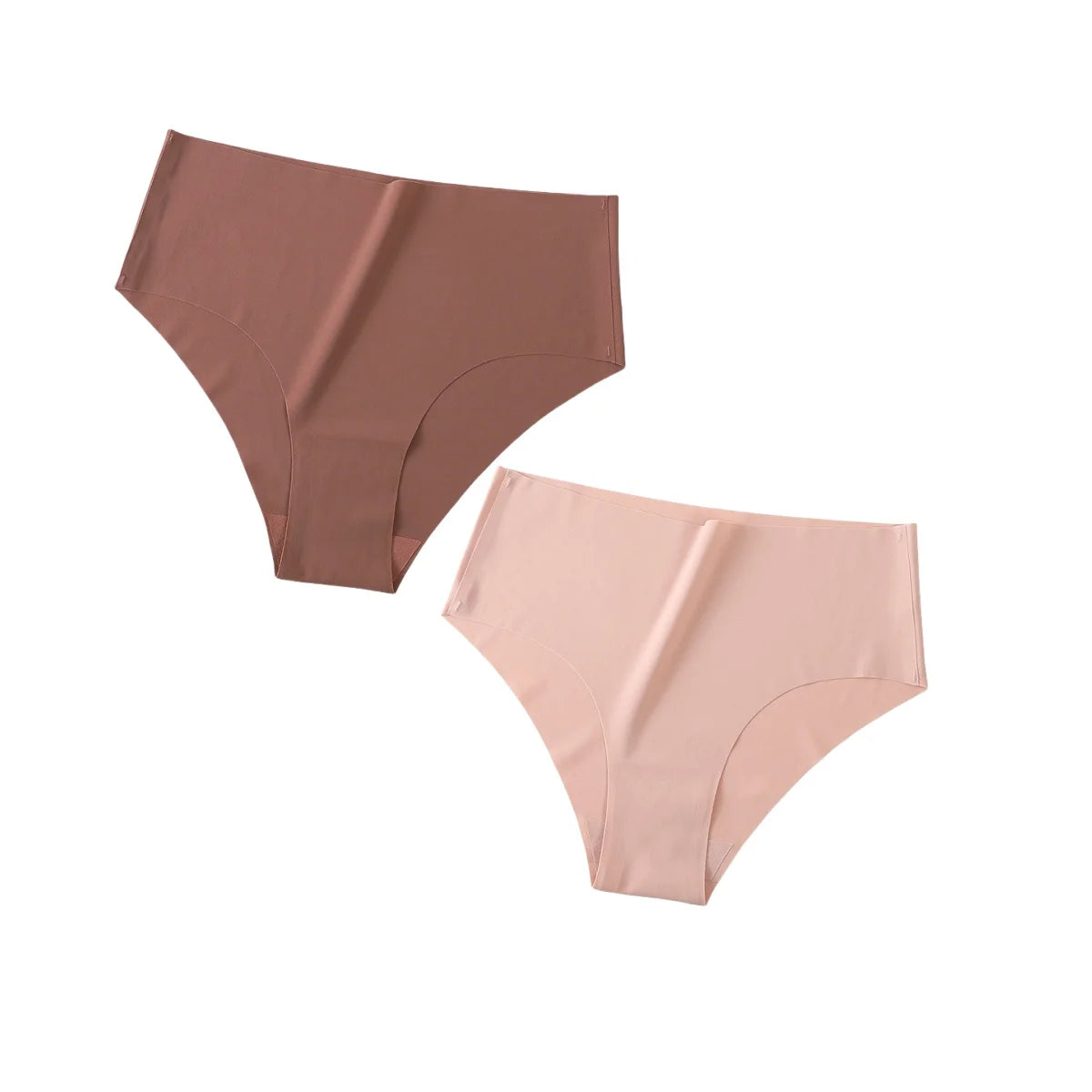 2Pcs/Set Ice Silk High Waist Briefs Panties Women Stretch Underwear Seamless Panties Female Underpants Sexy Lingerie XS-XL