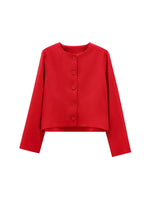 Foridol Solid O-neck Single Breasted Black Blazer Coat Women Autumn Winter Short Jacket Office Lady Vintage Buttons Veste