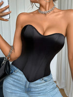 French Fashion Heart-Shaped Vest Corset Casaul Style Chest Corset Boned Motorcycle Style Short Sexy Waist Trainer For Women EEI6