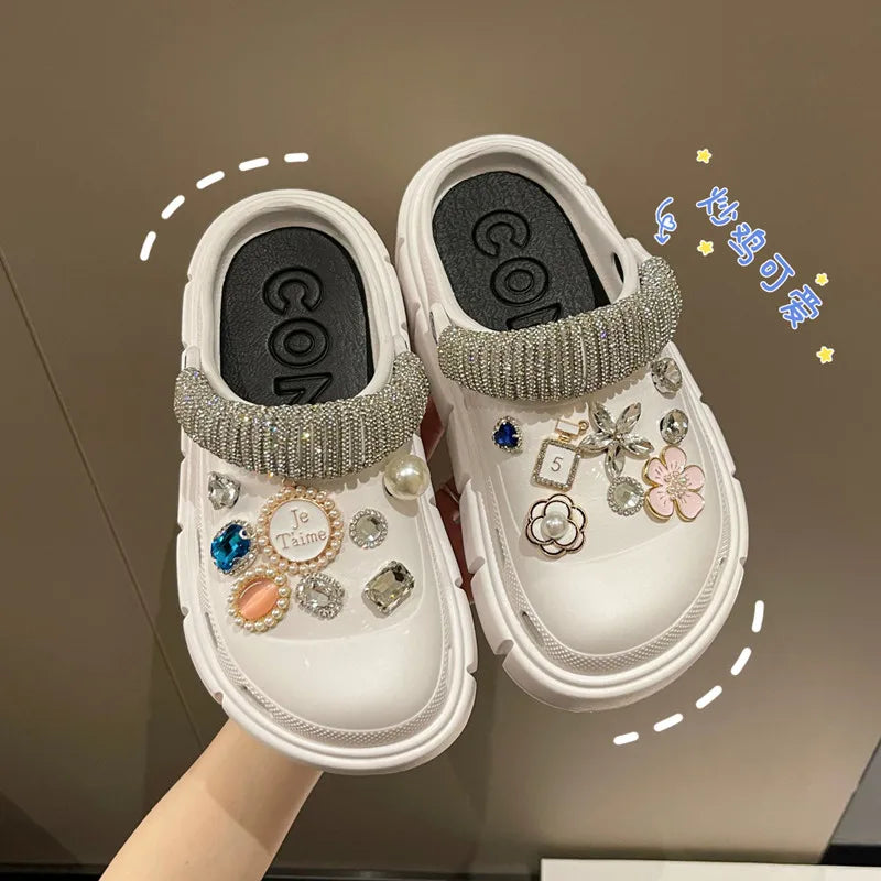 Summer Women Slippers Platform Clogs Outdoor Garden Shoes Female Pool Sandals Bathroom Flip Flops Mules Ladies Beach Slides