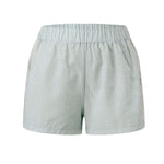Women's Loose Shorts Elastic Waist Plaid Print Wide Leg Short Pants Summer Casual Daily Beach Athletic Wear