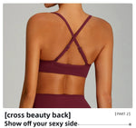 Women Cross Straps Sports Bra Gym Yoga Crop Workout Top Vest High Support Fitness Bralette Push Up Underwear Soft Breathable