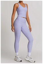 Yoga Set 2PCS Women Tracksuit Nude Feeling Workout Sets Gym Clothes Push Up Fitness Running Sportwear Sport Bra Leggings Suit