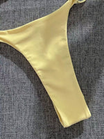 DEKA Double-Sided Bikinis Yellow Bikini Set Halter Swimwear Triangle Swimsuits String Swimsuit Vacation Bathing Suit
