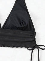 ZTVitality Sexy Black Bikini Set 2025 New Arrival Padded Bra Halter Bandage High Waist Swimsuit Women Swimwear Summer Beachwear