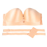 Sexy Women Strapless Bra Invisible Breast Lift Up Leopard Slim Seamless Breathable Wireless Brassiere Wrapped Chest Big Size 52F