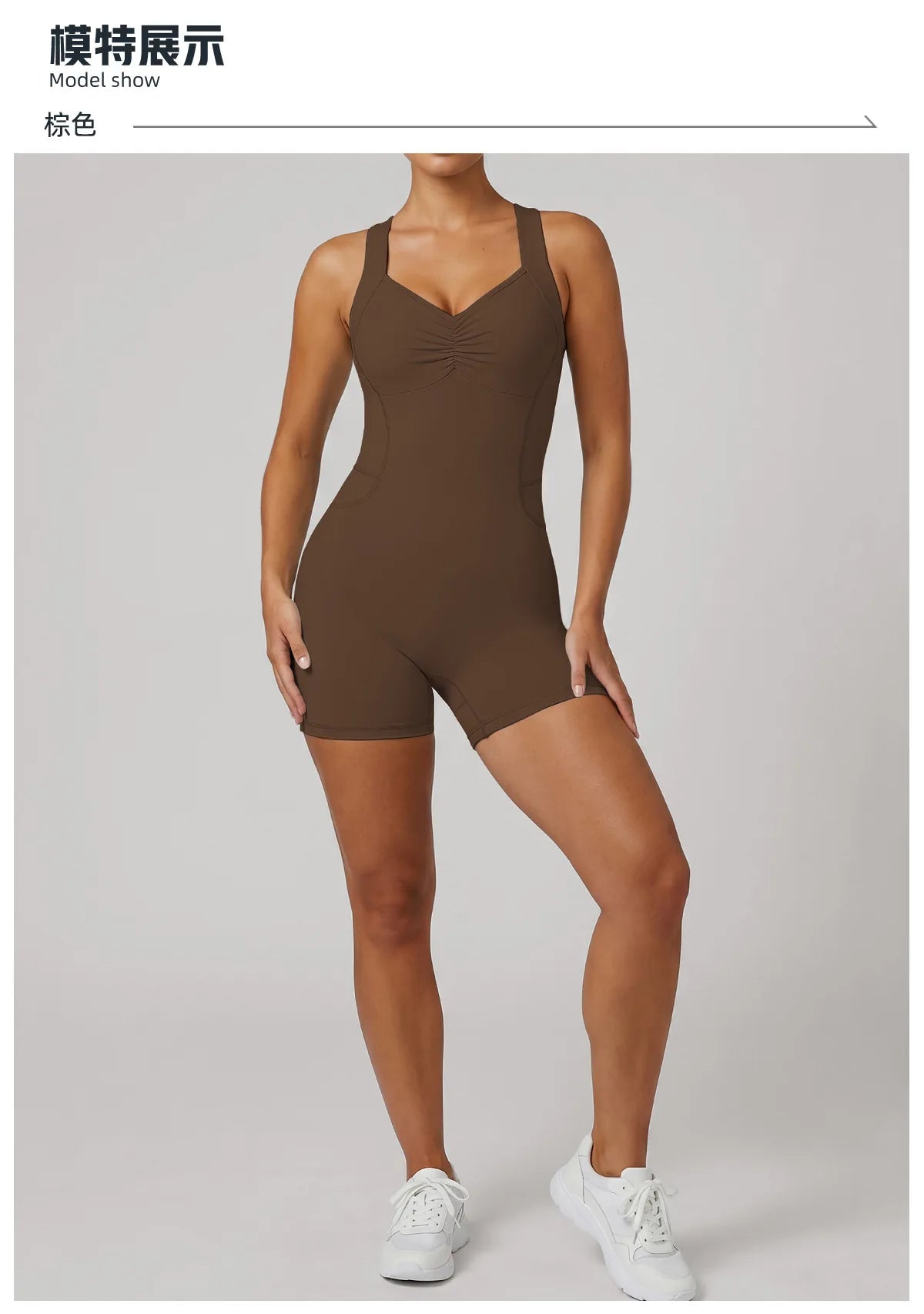 Cross Exposed Back Shaping Nude Yoga Jumpsuit Women Summer Sleeveless Pleate Slim Hip Lifting Short Sport Fitness One Piece Suit