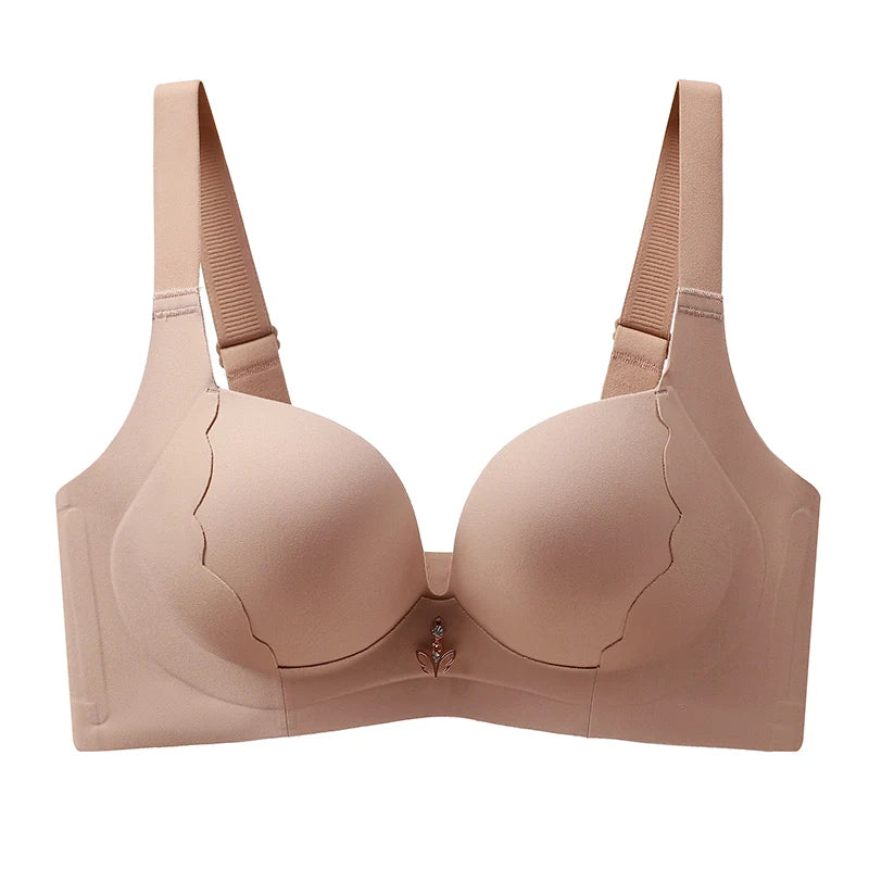 Plus Size Bra Sexy Lingerie Thick Cup Bras for Women Solid Padded Underwear Push Up Brassiere Femme Wireless Bra invisible bra