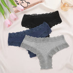 New Lace Seamless Cotton Panties Ribbed Maillard Brazilian Pants LowWaist Women Panties Breathable Girls Underwear Soft Lingerie