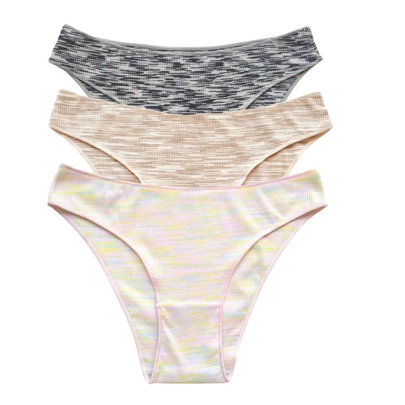 3Pcs/Set Women Panties Low Rise Briefs Seamless Underwear Female Underpants Comfort Strench Panties Sexy Lingerie S-XL