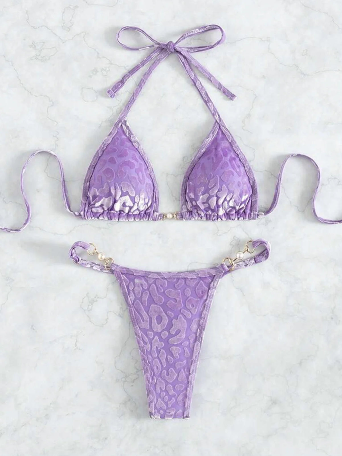 Shiny Pink Micro Bikini 2026 Mujer Women Sexy PU Pearls Push Up Thong Swimsuit Summer Bathing Suit Bandage Holiday Swimwear
