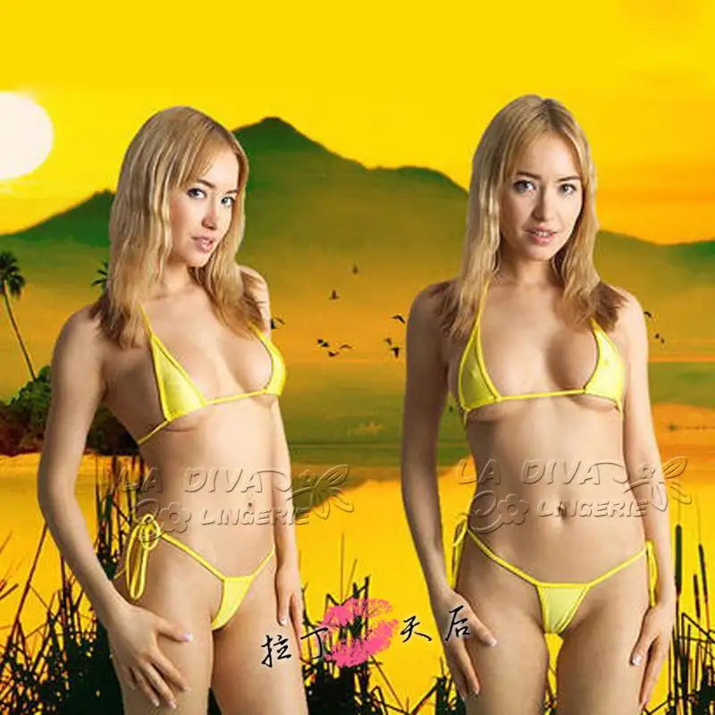 DEKA Mini Micro Cotton Bikinis Set Women Bandage String Thong Swimsuit Type Bathing Suit Triangle Swimwear High Cut Drawstring
